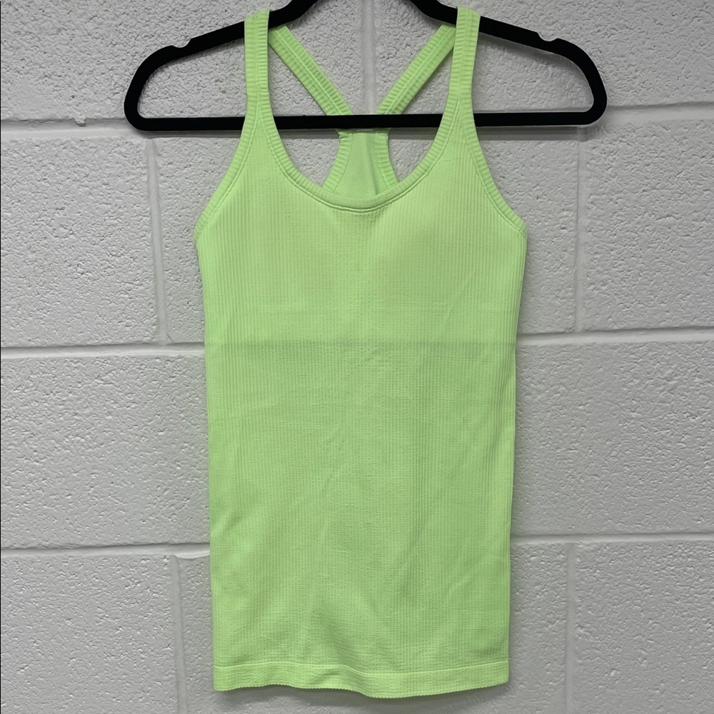 lululemon athletica Neon Lime Ribbed Cross-Back Tank